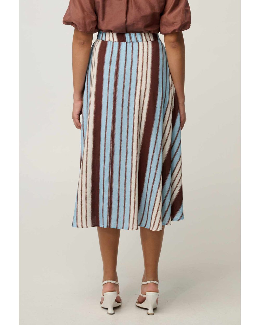 Iris Viscose Blend Skirt (Iridescent Stripe)