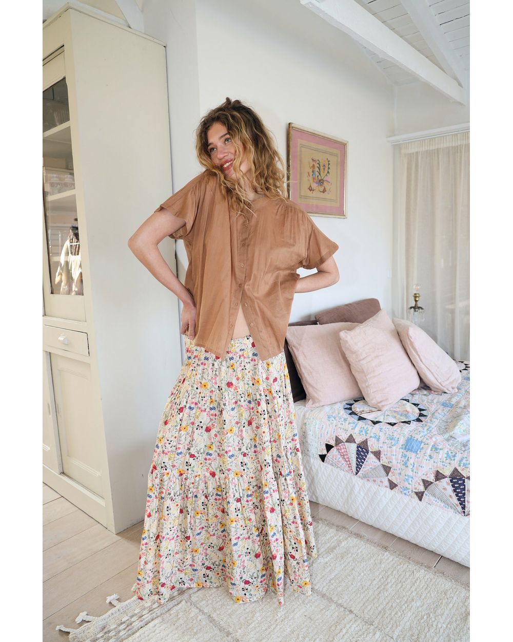 Lolly's Laundry Mya Shirt in Camel, side