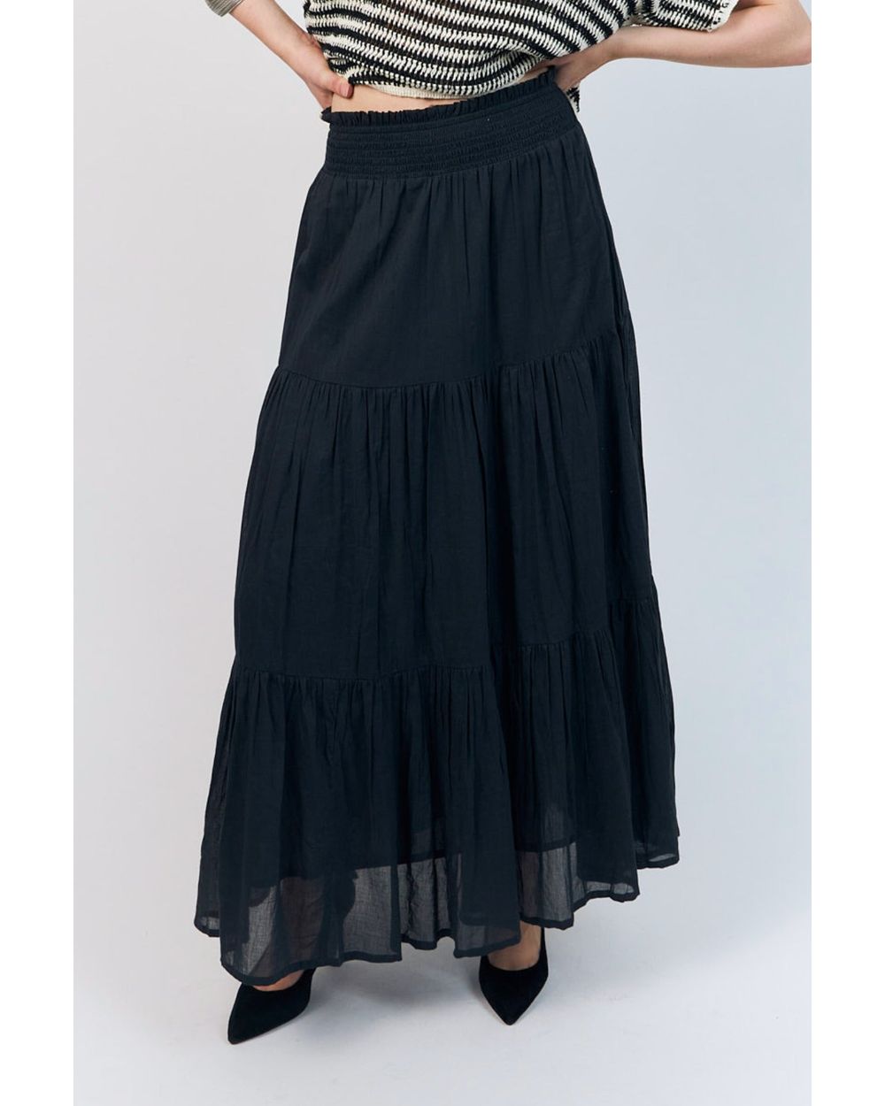 Lolly's Laundry Diamond Maxi Skirt in Washed Black
