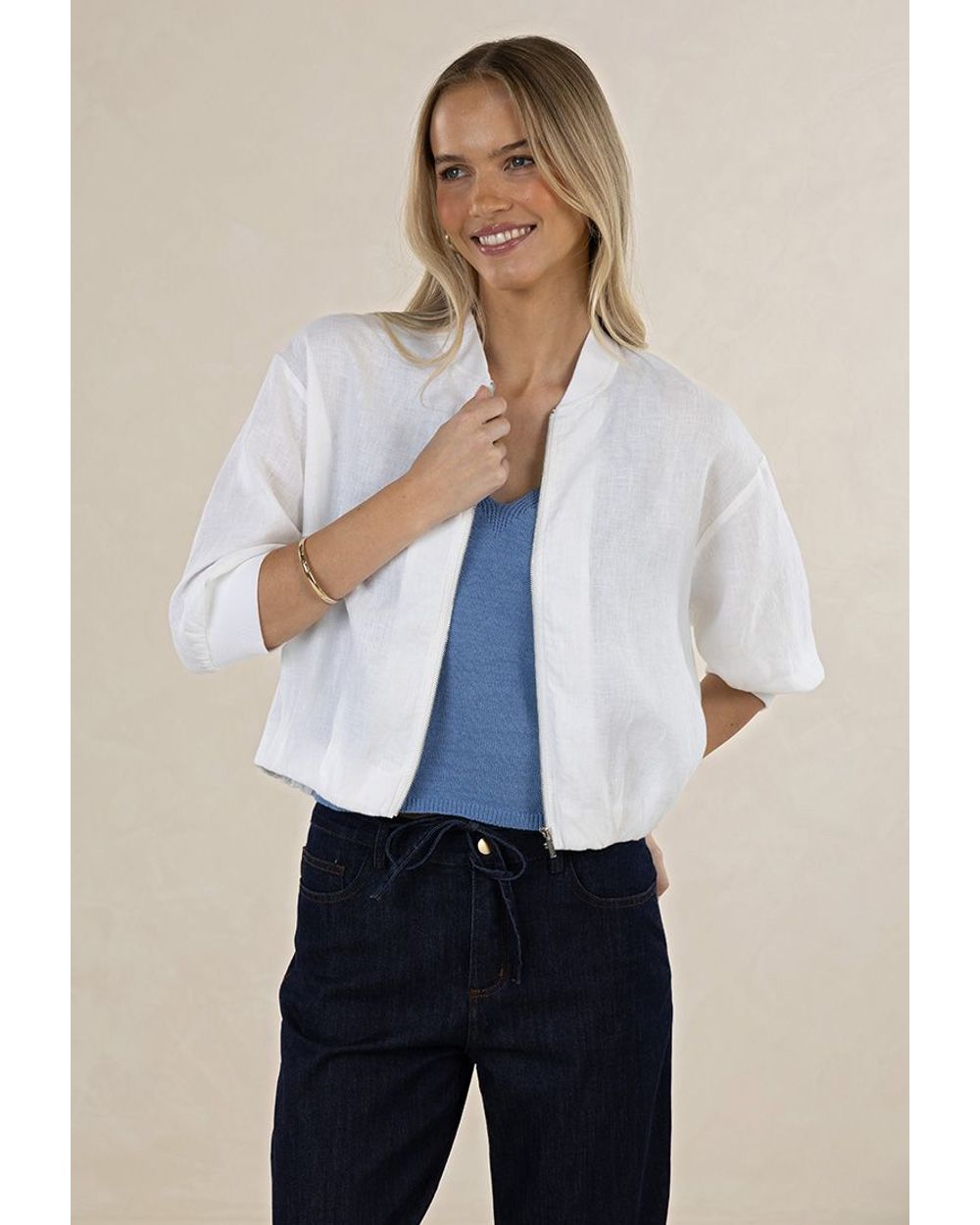 Humidity Arden Bomber Jacket in White