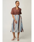 Iris Viscose Blend Skirt (Iridescent Stripe)