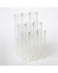 Le Forge Test Tube 9pc Vase 3x3 Sloped in clear glass