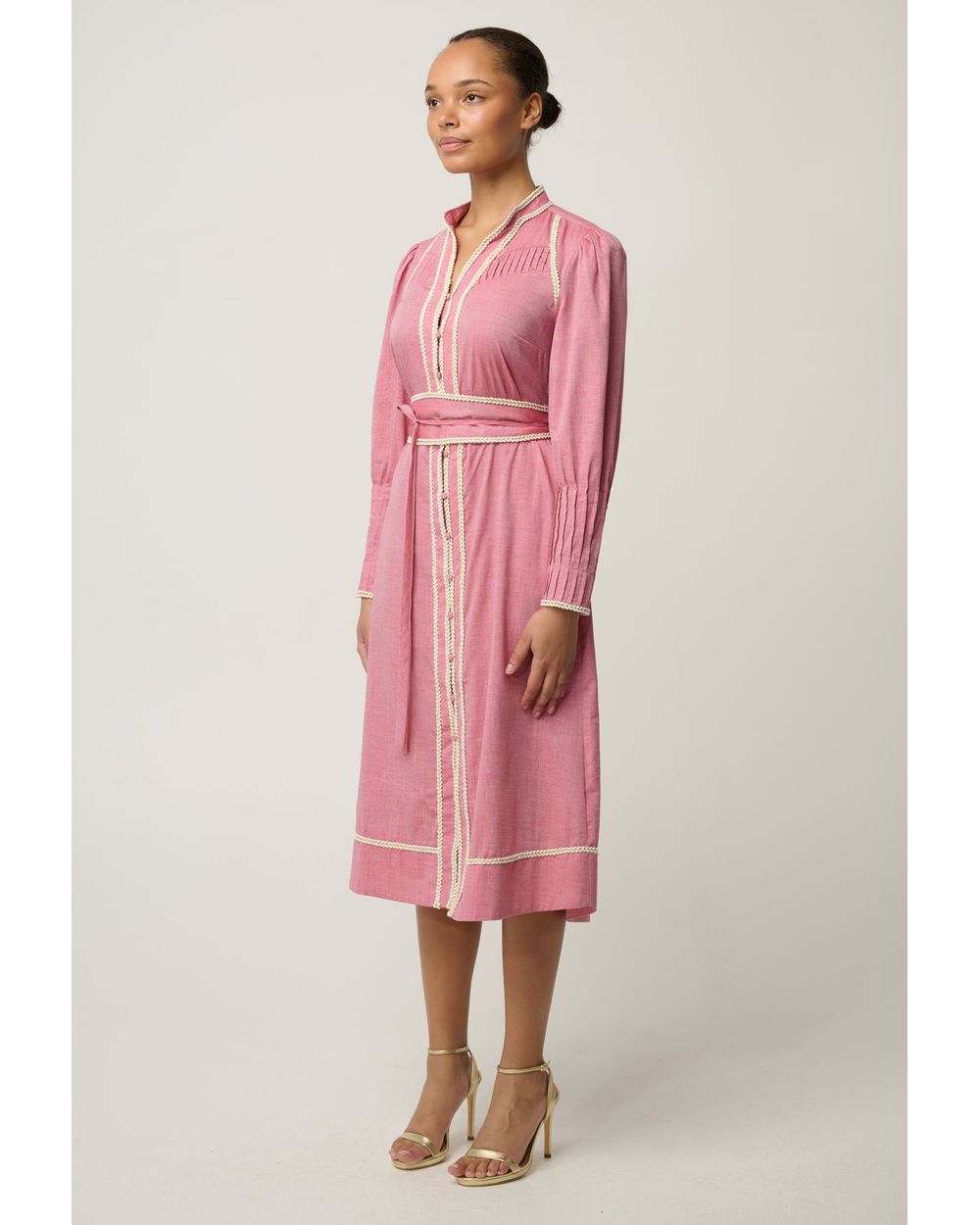 Isla Cotton Chambray Dress (Blush Chambray)