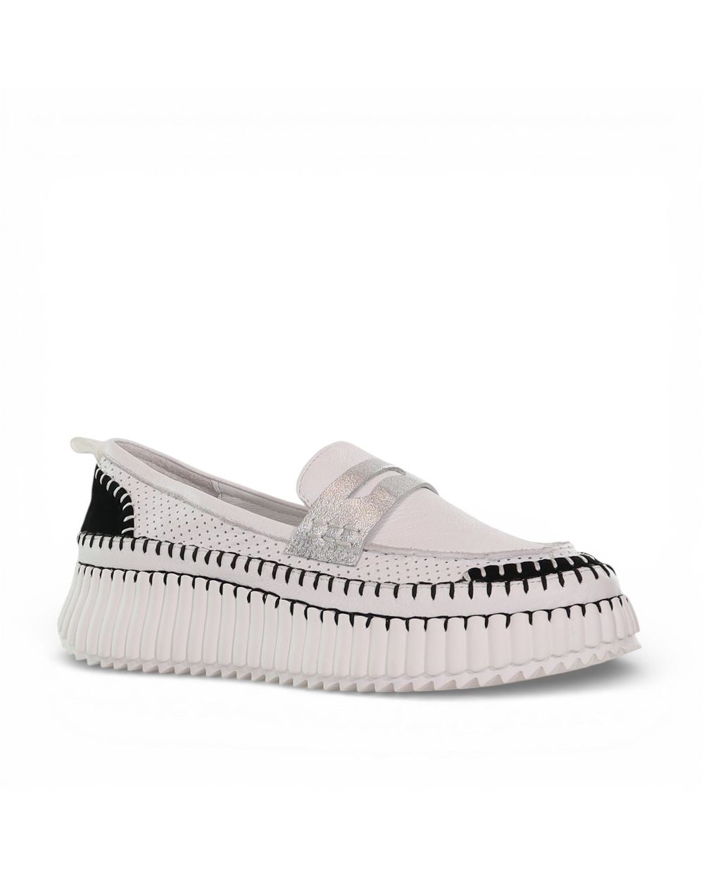 Tide (White Silver Black Stitch)
