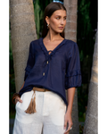 Waterlily Blouse (Indigo)