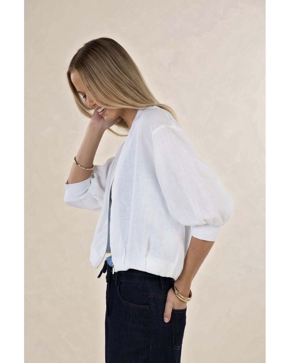 Humidity Arden Bomber Jacket in White