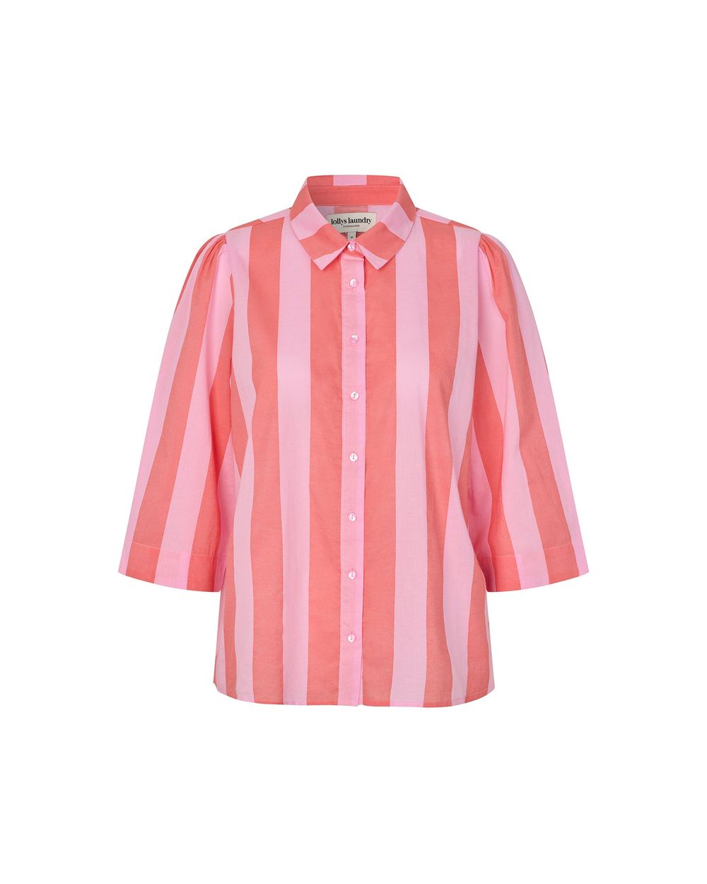 Lolly's Laundry Bono Shirt in wide stripe Light Pink, detail