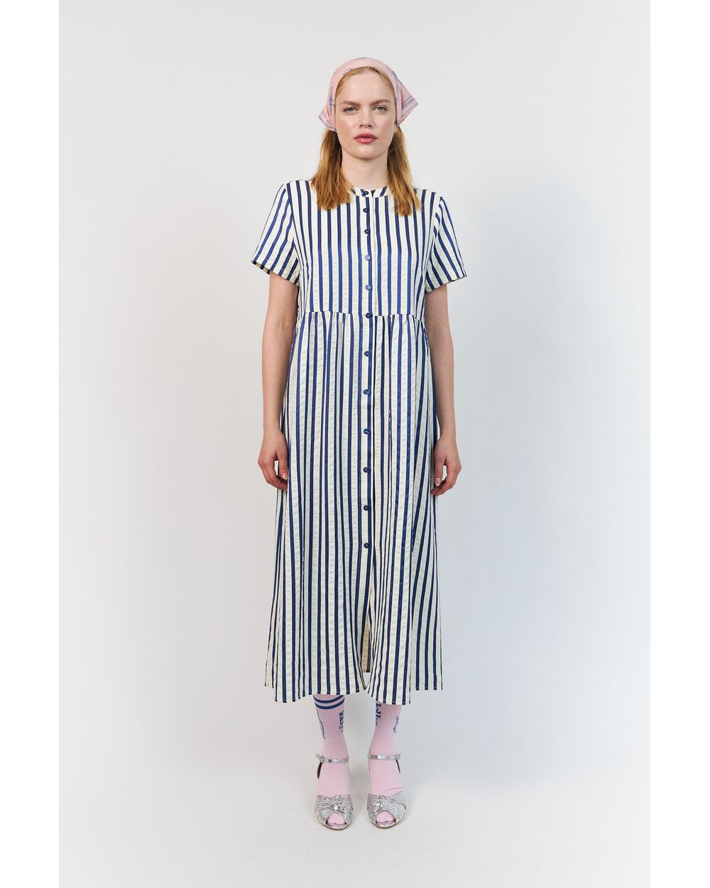 Lolly's Laundry Alya Maxi Dress in Blue stripe
