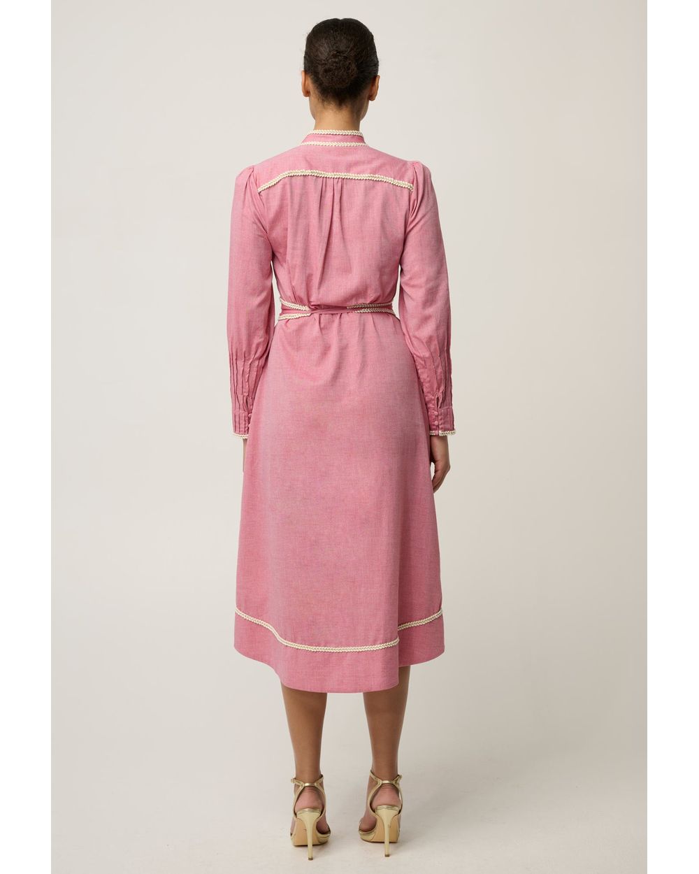 Isla Cotton Chambray Dress (Blush Chambray)