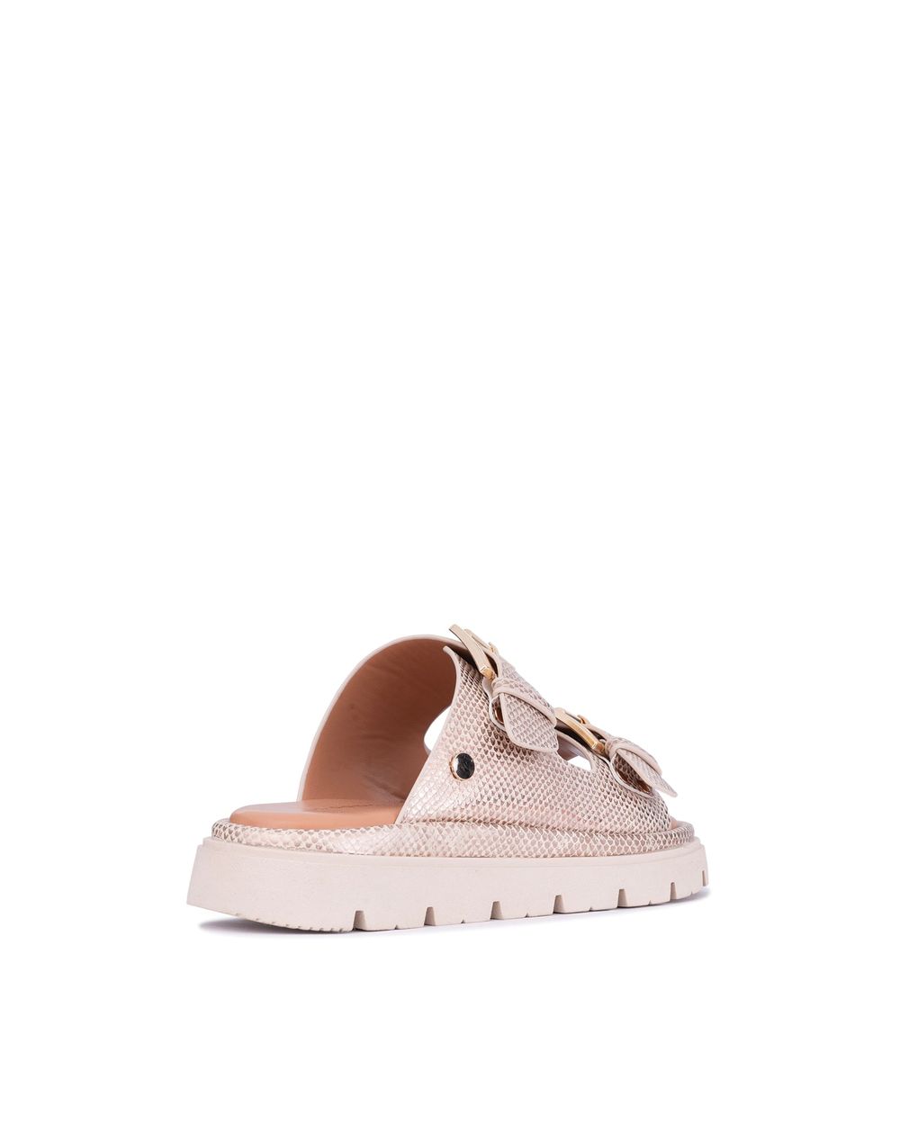 Los Cabos Toledo slide in beige lizard, detail view