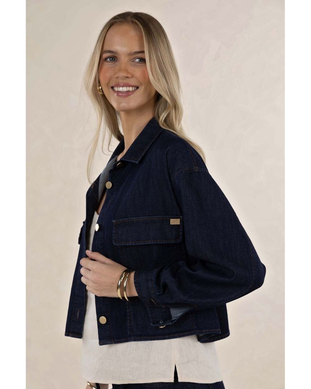 Humidity Ivy Denim Jacket in dark denim