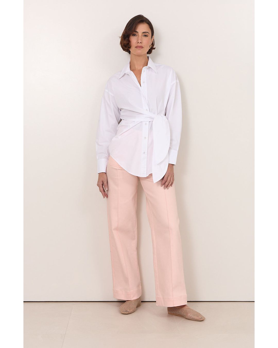 Adorne Rosalie Patch Pocket Denim Pant in Pink