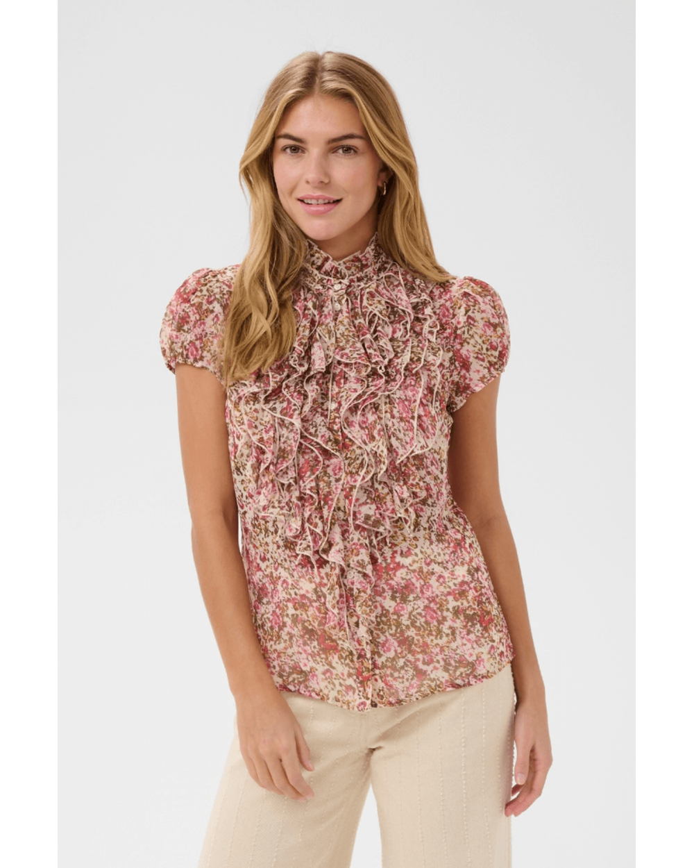 Saint Tropez - Lilja Crinkle Shirt (Ballerina Brushed Bloom)