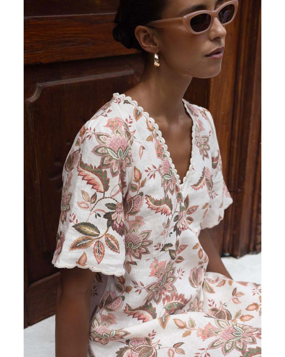 Humidity Bohemian Rose Midi Dress