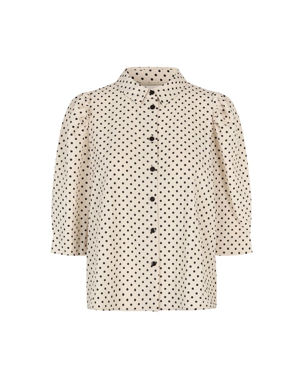Lolly's Laundry Bono Shirt SS in Creme polka dot, detail