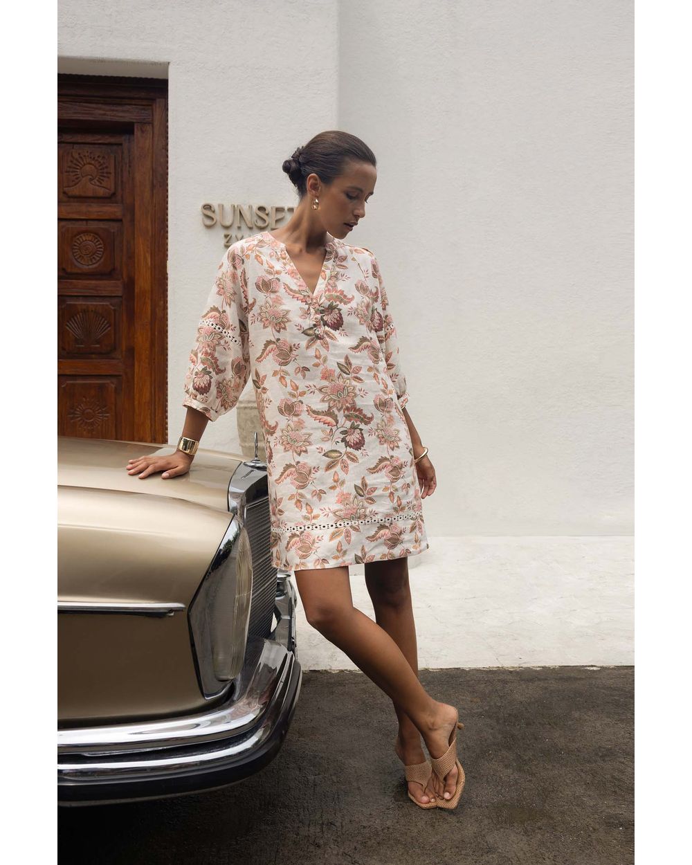 Humidity Bohemian Rose Shift Dress