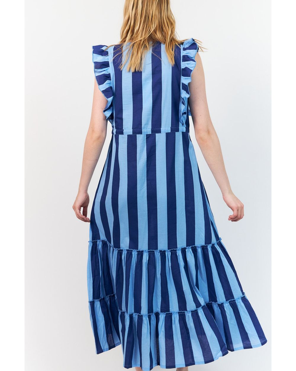 Lolly's Laundry Samo Midi Dress in Blue stripe, side
