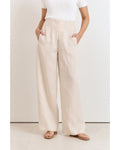 Adorne Tamsen Linen Pant in stone, front view