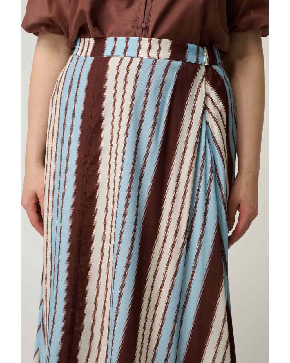 Iris Viscose Blend Skirt (Iridescent Stripe)
