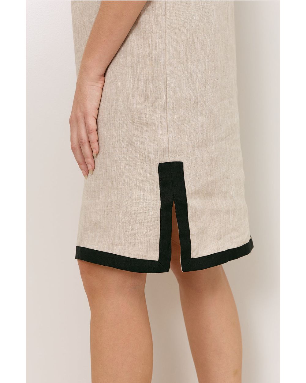Adorne Sara Linen Short Dress in Natural