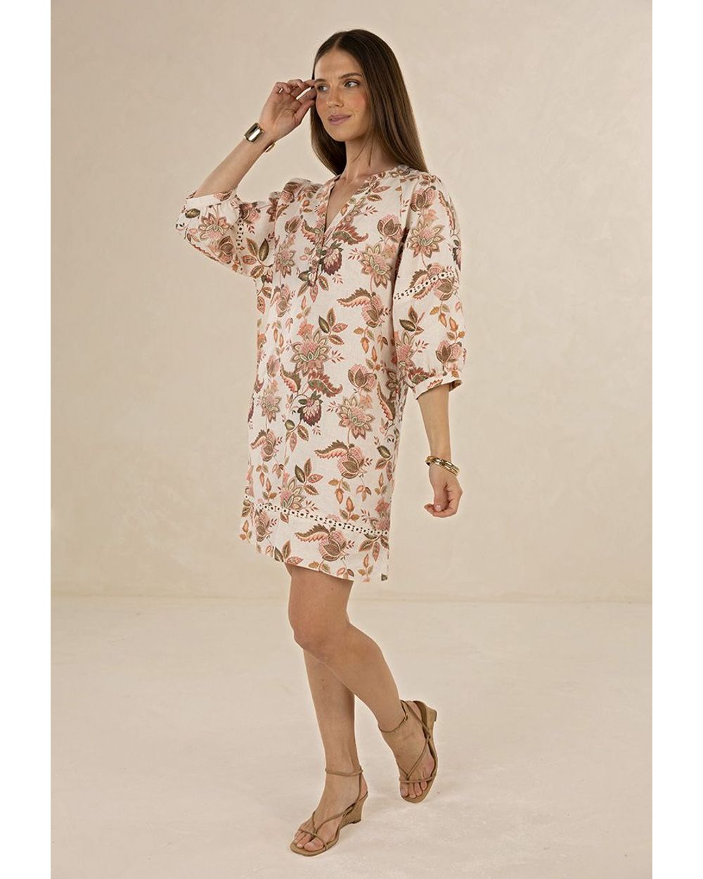Humidity Bohemian Rose Shift Dress
