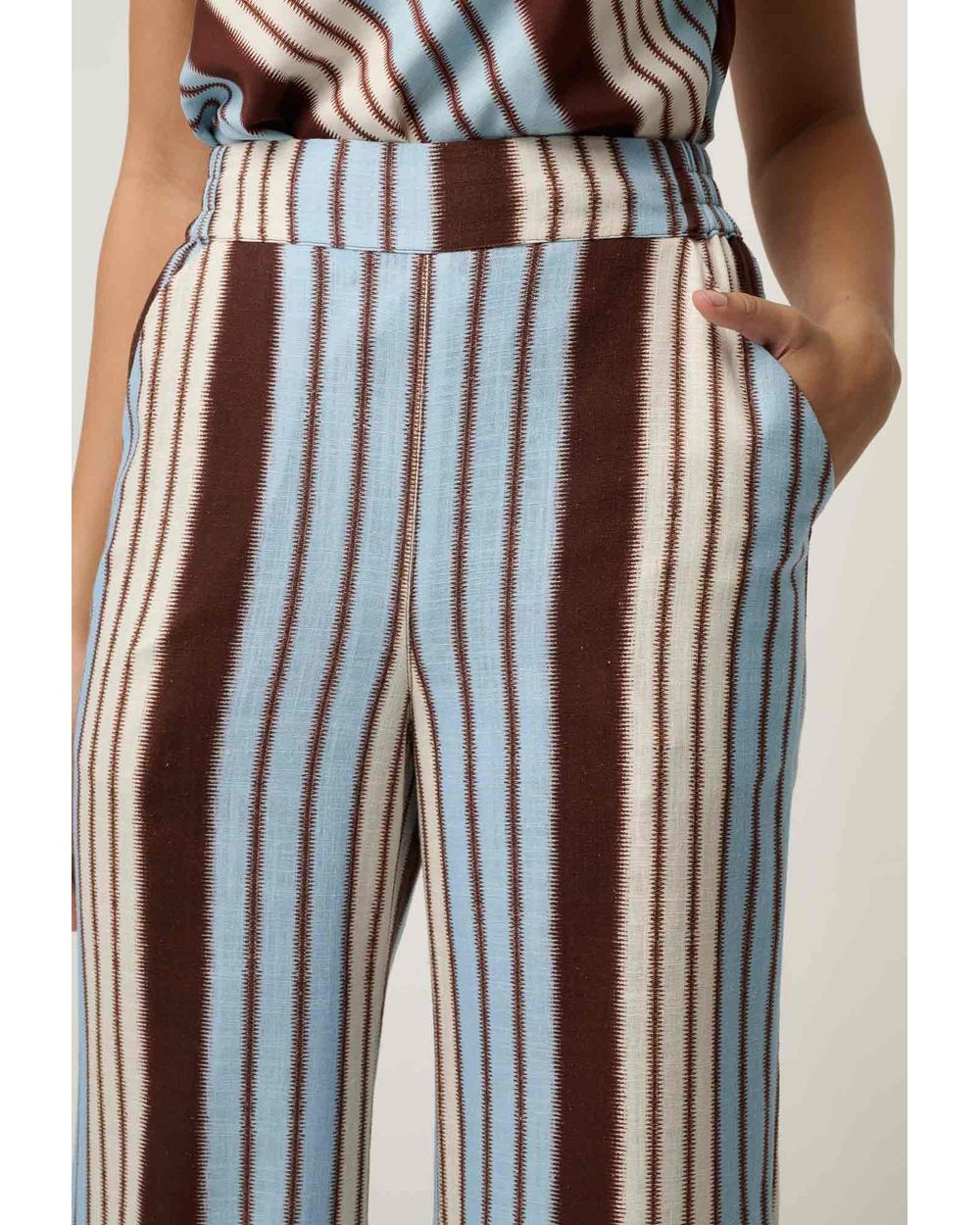 Willow Linen Viscose Pant (Iridescent Stripe)