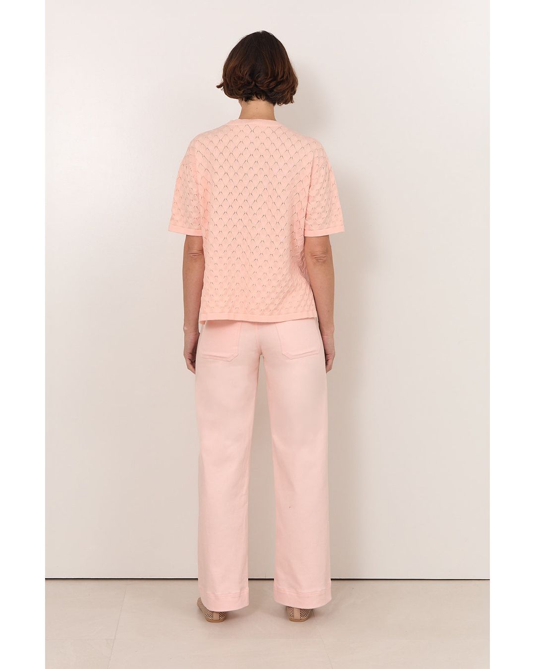 Adorne Bethany Textured Knit Top in Pink
