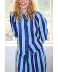 Lolly's Laundry Bono Shirt in wide stripe Blue