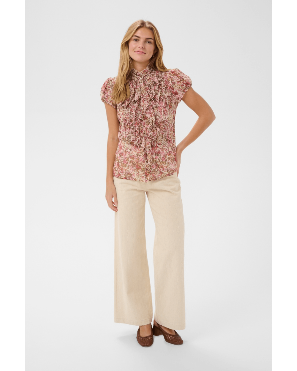 Saint Tropez - Lilja Crinkle Shirt (Ballerina Brushed Bloom)