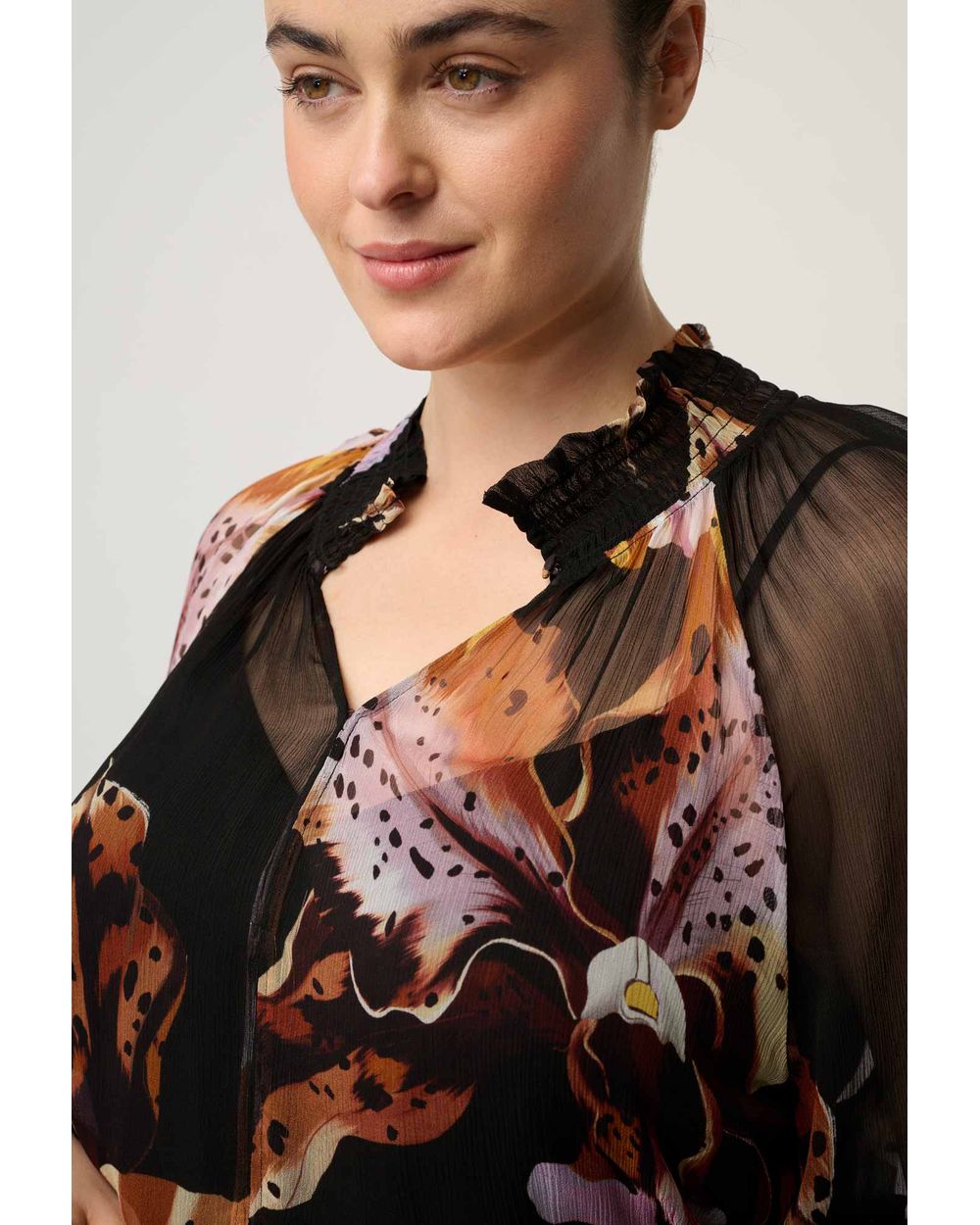 Maris Sheer Chiffon Blouse (Sunset Orchid)