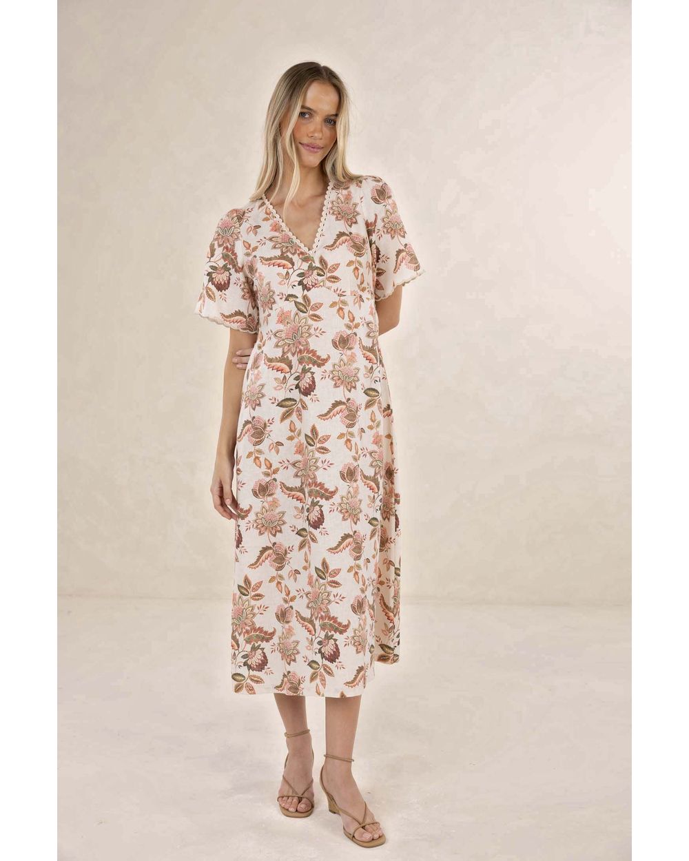 Humidity Bohemian Rose Midi Dress
