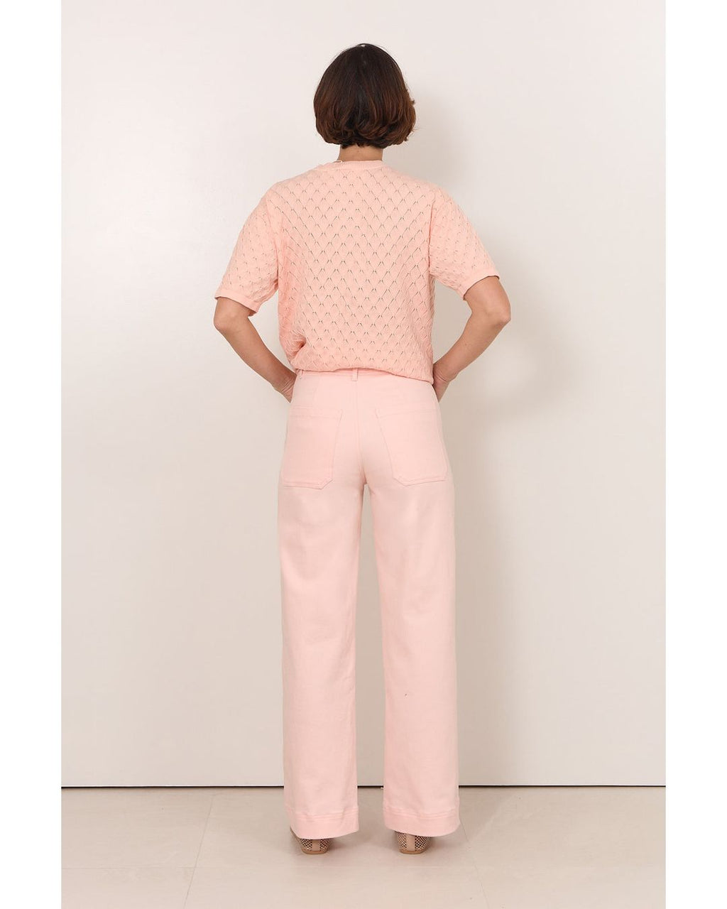 Adorne Rosalie Patch Pocket Denim Pant in Pink