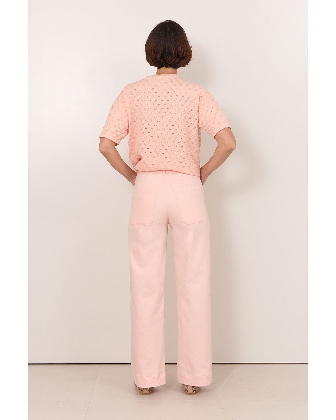 Adorne Rosalie Patch Pocket Denim Pant in Pink
