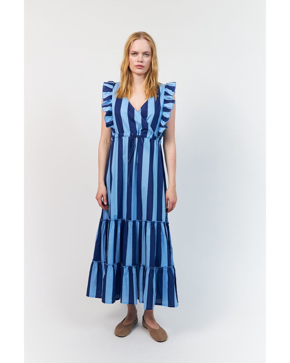 Lolly's Laundry Samo Midi Dress in Blue stripe