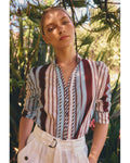 Calantha Cotton Silk Shirt (Iridescent Stripe)