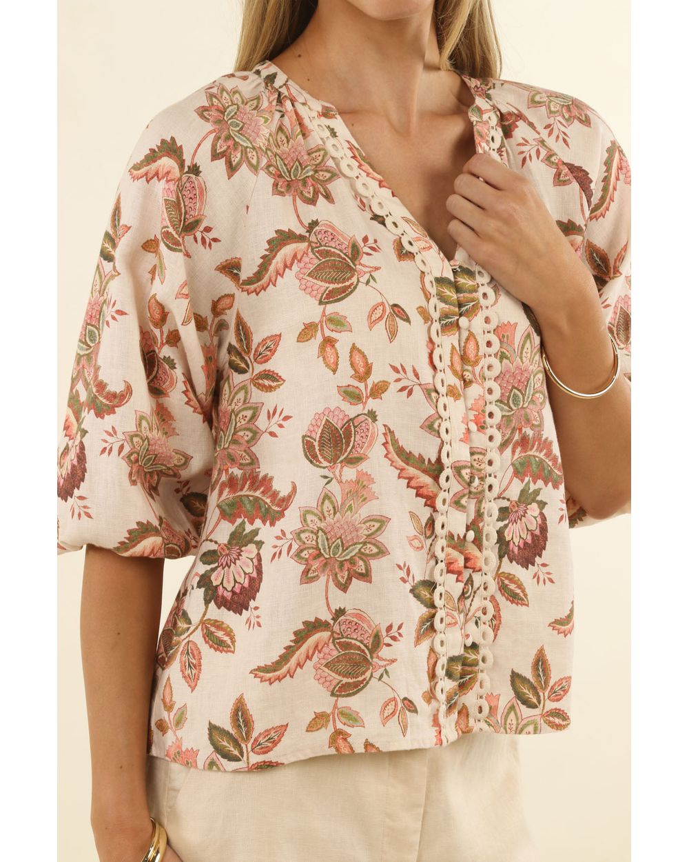 Humidity Bohemian Rose Blouse