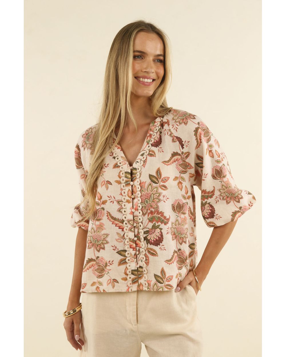 Humidity Bohemian Rose Blouse