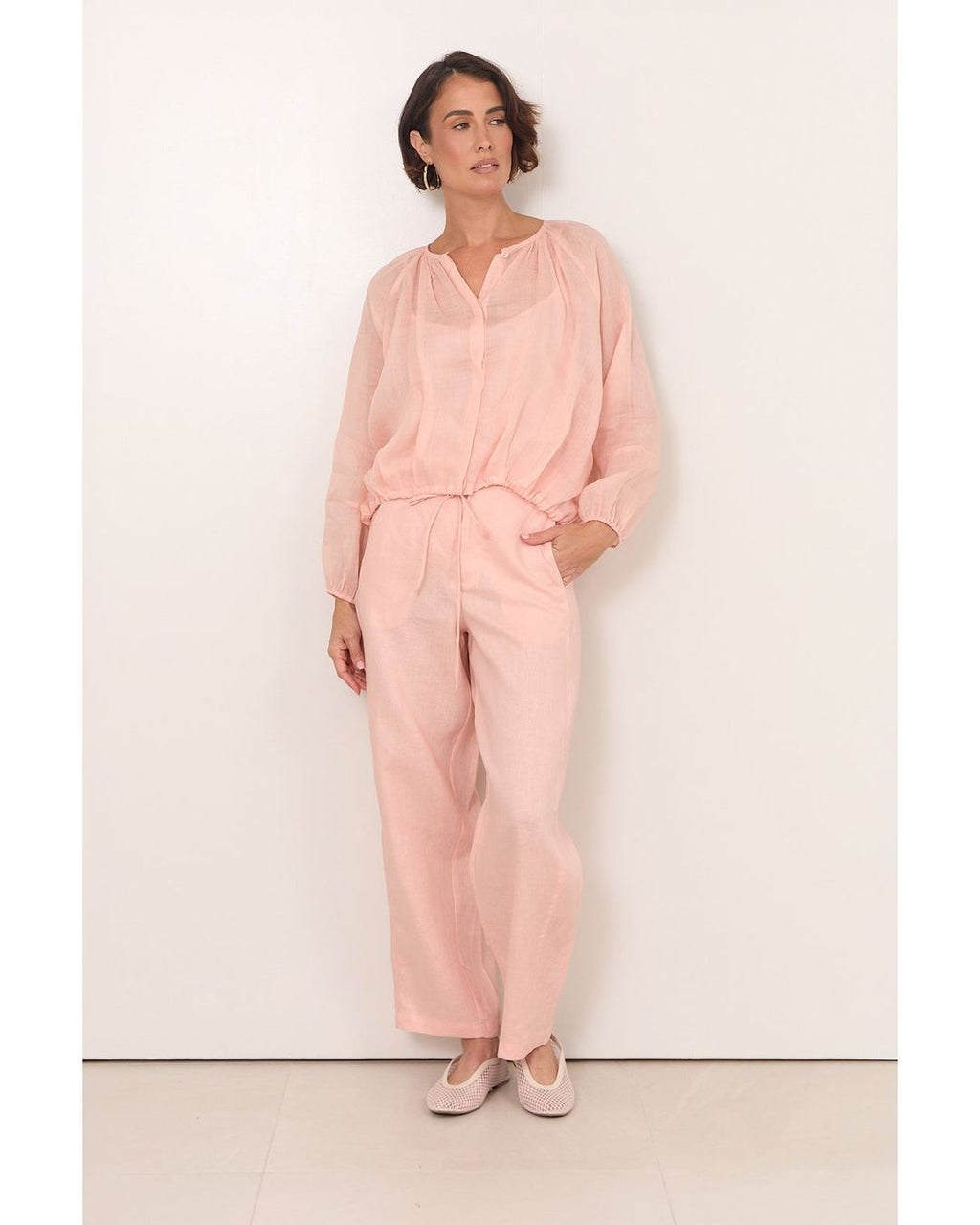 Adorne Yasmine Raglan Sleeve Top in Pink
