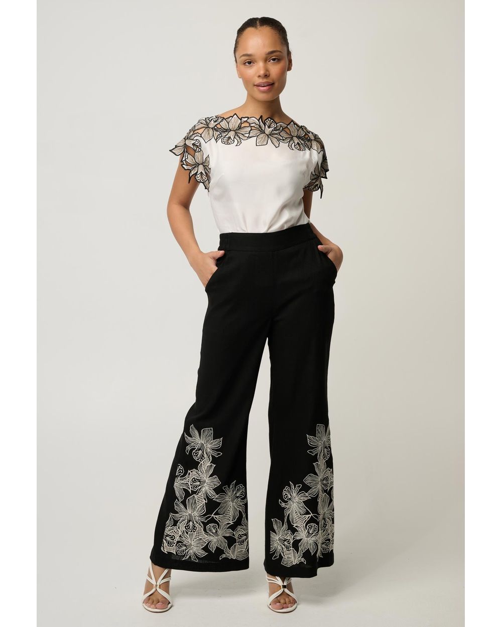Eleanor Wide Neck Top (Ivory)