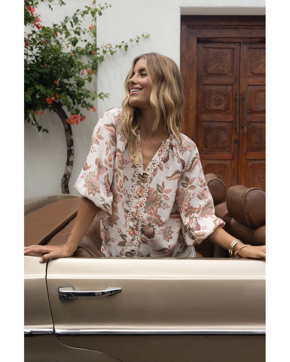 Humidity Bohemian Rose Blouse