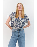 Lolly's Laundry Heather Top in Blue floral, side