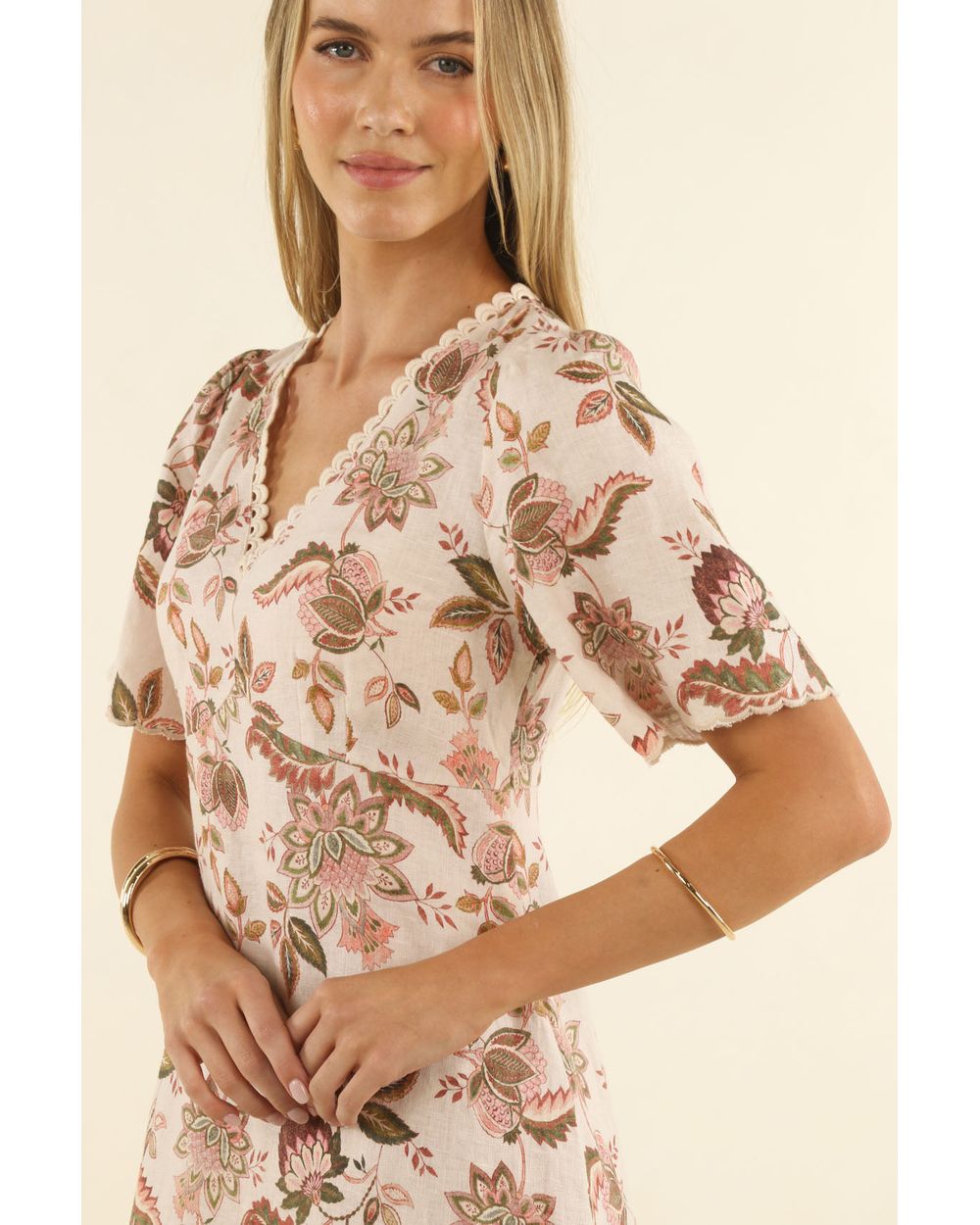Humidity Bohemian Rose Midi Dress