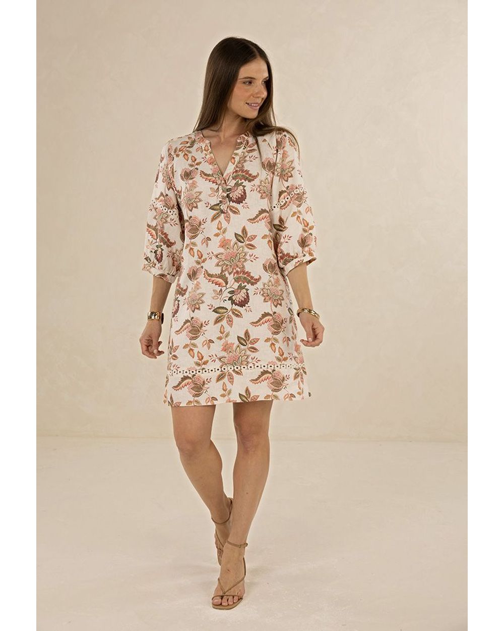 Humidity Bohemian Rose Shift Dress