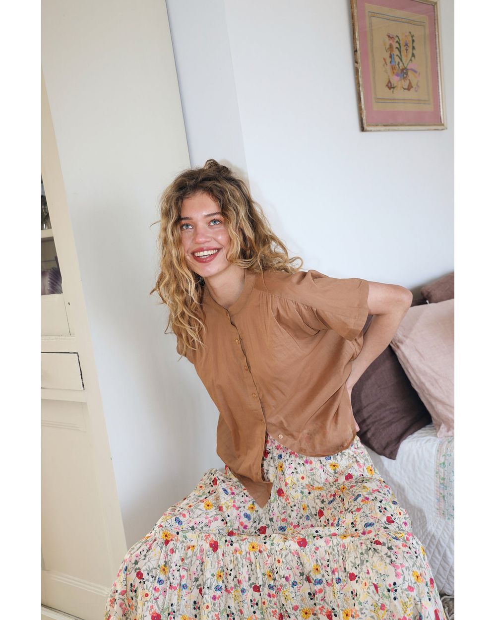 Lolly's Laundry Mya Shirt in Camel