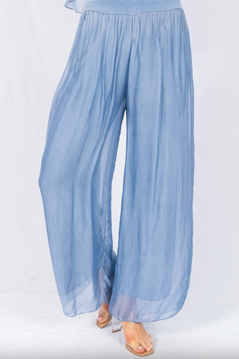 Invitati Pants Periwinkle & Charcoal