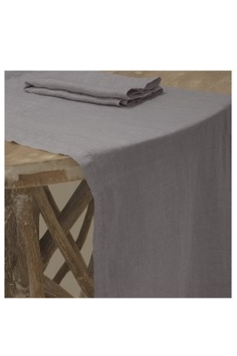 Madras Link - Maxwell Charcoal Linen Table Runner