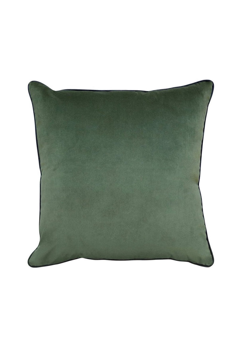Madras Link - Clifton Olive Velvet Piped Cushion
