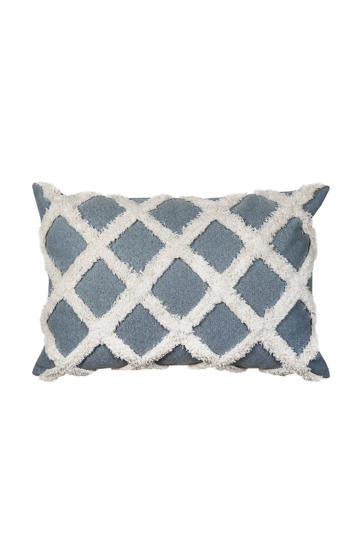 Avoca Check Light Blue Lumbar Cushion