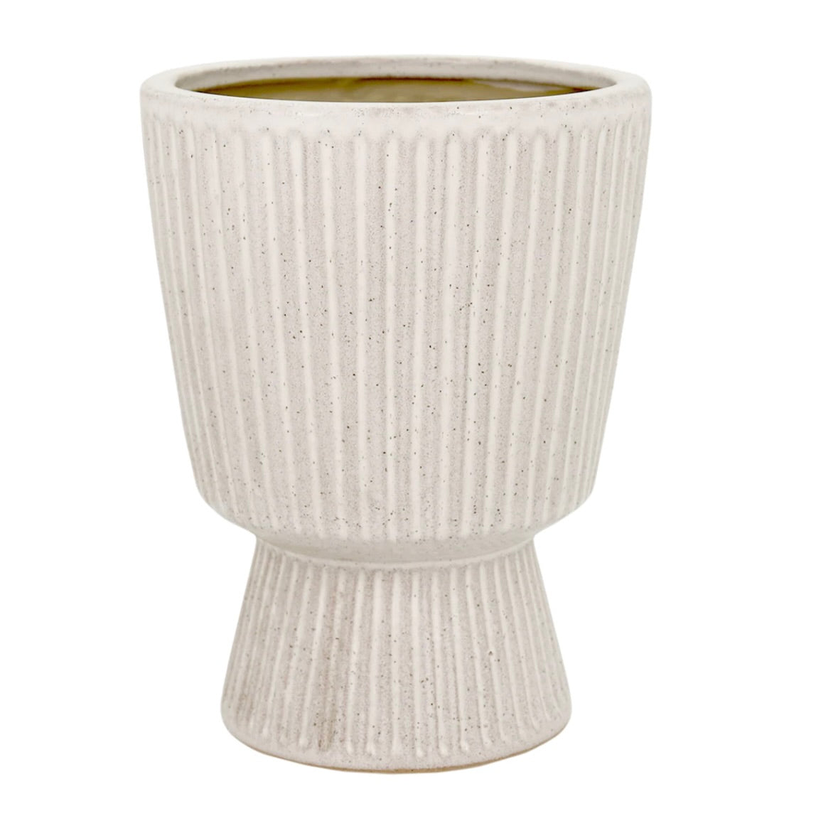 Taylor Ribbed White Planter Large