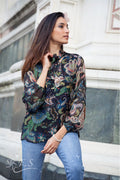 Silk Tie Front Top